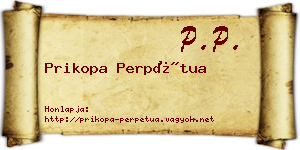 Prikopa Perpétua névjegykártya
